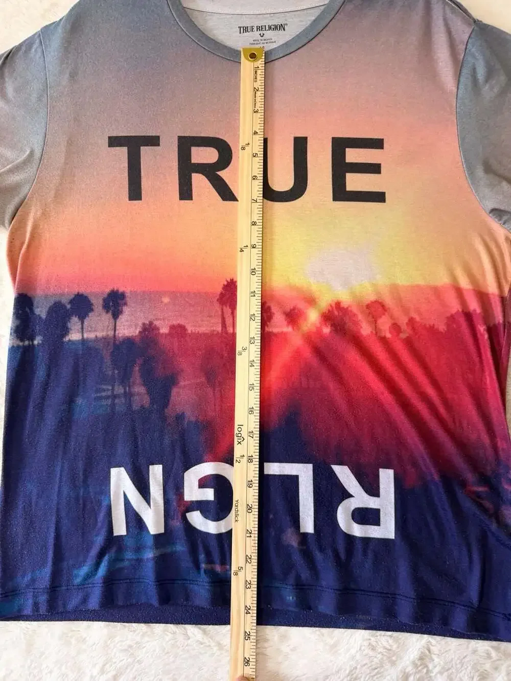 True Religion Venice Sunset Sublimation Tee Size Large Multicolor